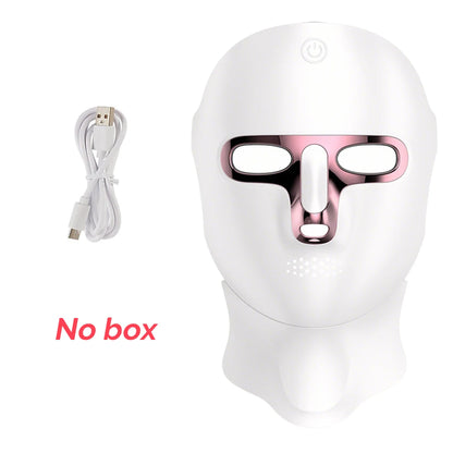 7 Color LED Facial Mask Face and Neck Photon Skin Rejuvenation Whitening Tighten Rechargeable Neck Face Care Beauty Treatment