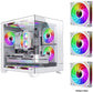 Power Train  Coloured Glaze PC Case Sea View Room 270°full view without column  Desktop Chassis Support 240  Water Cooler