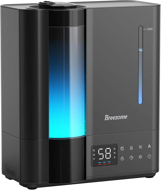 8L Ultrasonic Humidifier with Warm & Cool Mist, 60H Runtime, Essential Oil Tray, Quiet for Bedroom and Plants