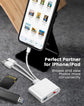 SD Card Reader for iPhone iPad Mac, 3 in 1 Lightning USB-C USB-A Memory Card Adapter, Support SD/MicroSD/USB OTG, Plug & Play