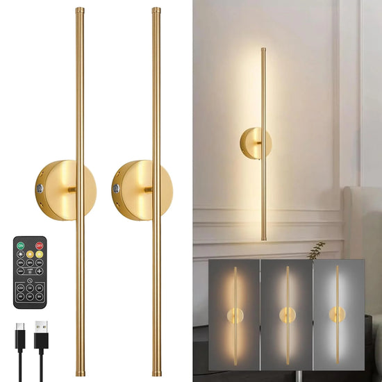 BrightSide Fixtures Set of 2 LED Battery Wireless Wall Light