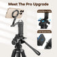 360° Rotating Magnetic Phone Tripod with 1/4" Screw, Adjustable for iPhone Pro Max, Fold Selfie Stick for Vlog Gym Travel, Black