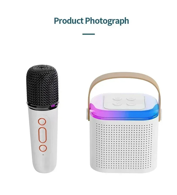 Mini Karaoke Machine LED Portable Bluetooth Speaker - ElectronAge