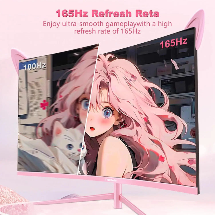 FYHXele 27inch Curved Pink Monitor - ElectronAge