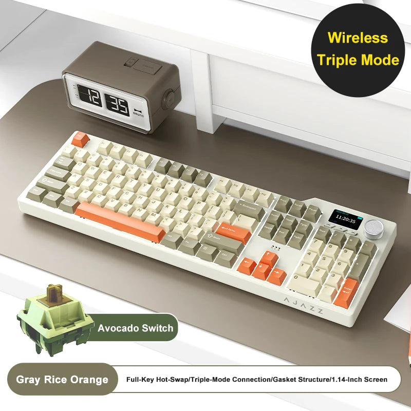 Ajazz AK35I V3/V4 MAX Tri-mode Wired Bluetooth Wireless Gaming Keyboard - ElectronAge