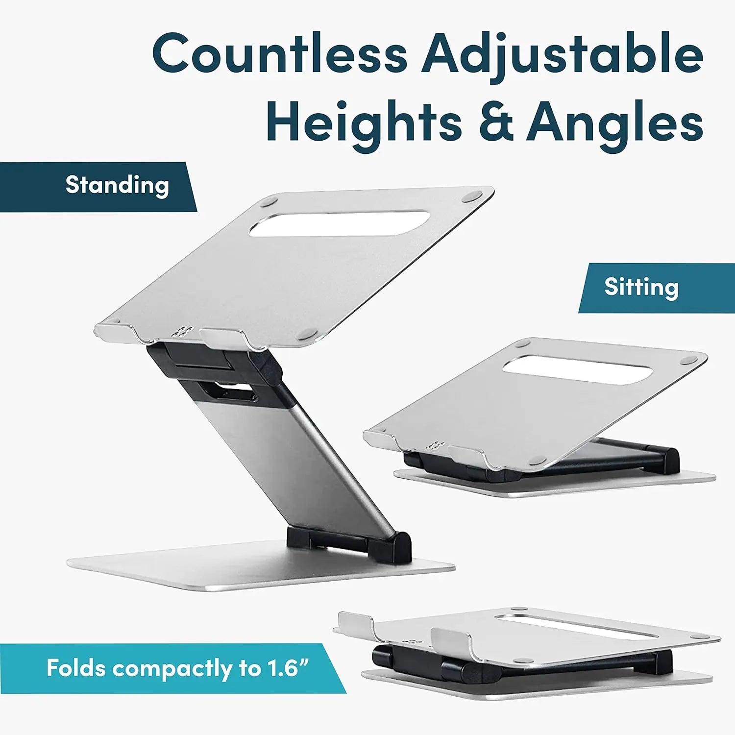 Adjustable Ergonomic Laptop Stand, Height 2.1-13.8" - ElectronAge
