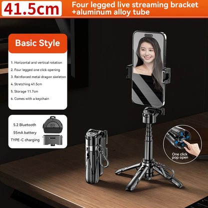 Upgraded Design Selfie Stick Mini Bluetooth Portable Telescopic Multifunctional Handheld Tripod Phone Selfie Stick