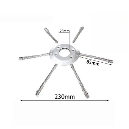 1Pcs 7/8/9-inch Lawn Mower Steel Wire Weed Trimmer Head Rust Removal Wheel Weed Removal Wheel Lawn Mowers Universal Parts