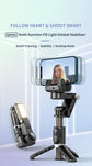 Selfie Stick Tripod Desktop Gimbal Stabilizer Face Tracking Fill Light 360 Rotation for Live Video Shooting Aluminum Alloy Q18