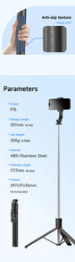 Roreta Selfie Stick Tripod Extendable With light Wireless Bluetooth Remote Portable Smartphone Stand Mount For iOS Android Phone