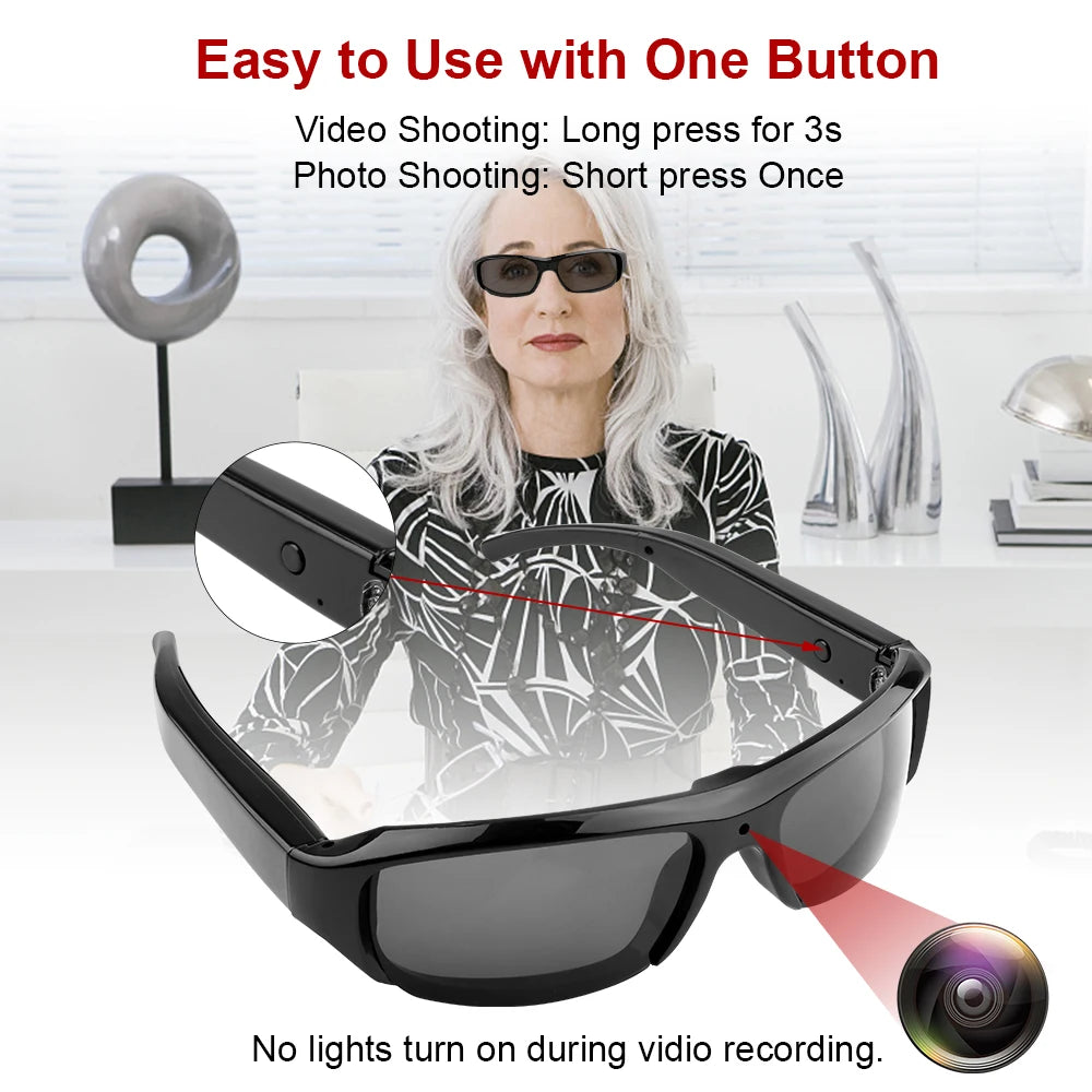 Portable 1080P HD Mini Glasses Camera Video Recorder - ElectronAge
