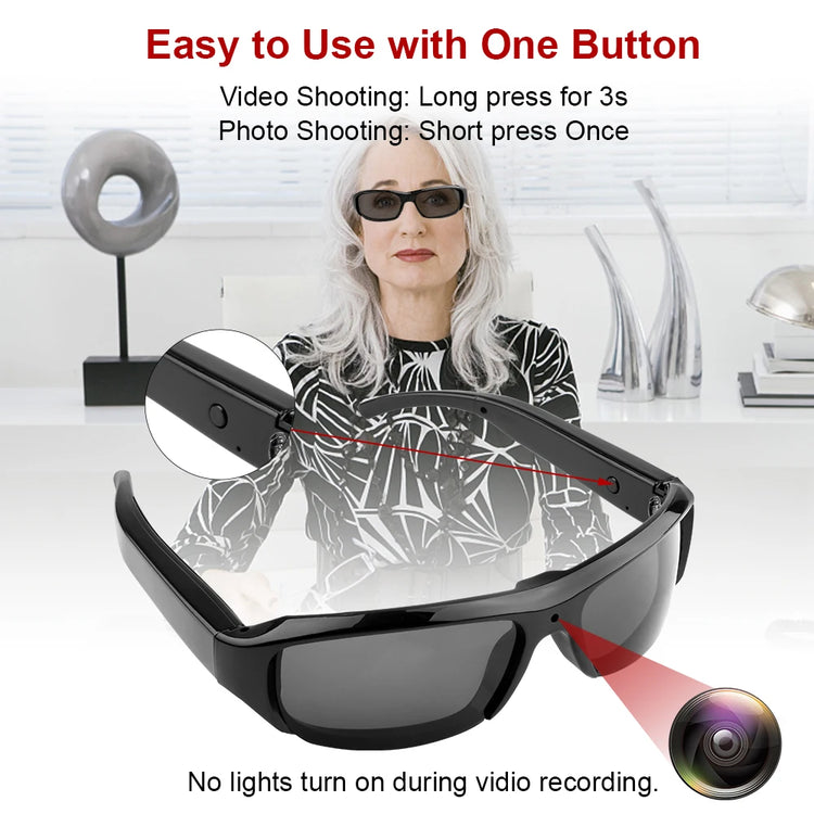 Portable 1080P HD Mini Glasses Camera Video Recorder - ElectronAge