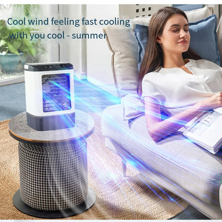 USB Portable Air Conditioner Fan Mini 3 Gears Home Desktop Cooling Fan LED Night Lamp Air Cooler for Room Office Camping 선풍기 - ElectronAge