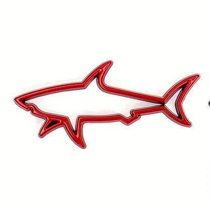 3D Metal Car Shape Sticker Hollow Shark Badge Decal for Cars