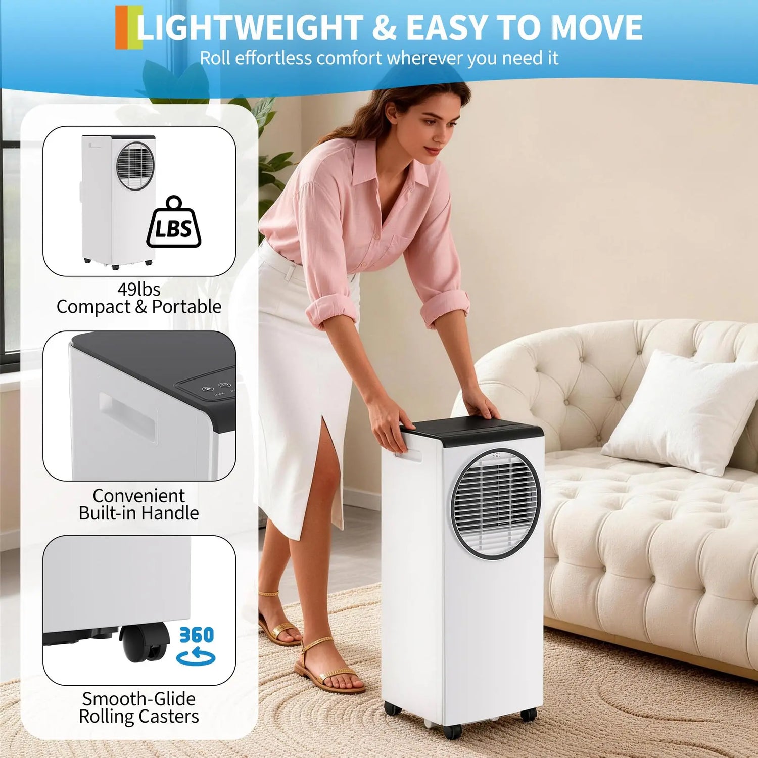 Adoolla Quiet 8000 BTU Portable AC Unit For Bedroom - ElectronAge