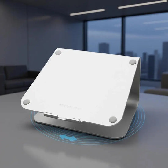 360-Degree Swivel Laptop Stand, Silver (Patented) - Model 10036 - ElectronAge