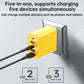 Xiaomi 120w Fast Charging Head USB 5 Interfaces Fully Compatible With Typec Charger European American Standard For Xiaomi Huawei
