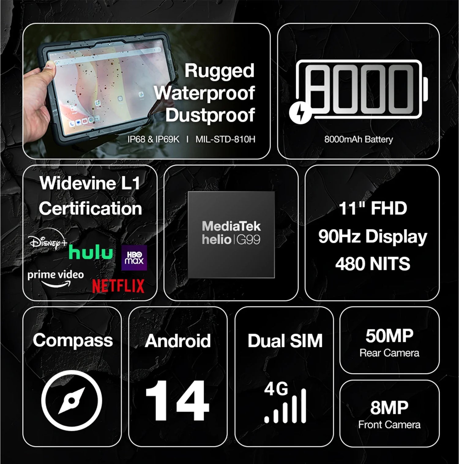 AGM PAD P2 Active 11” FHD Rugged Tablet - ElectronAge