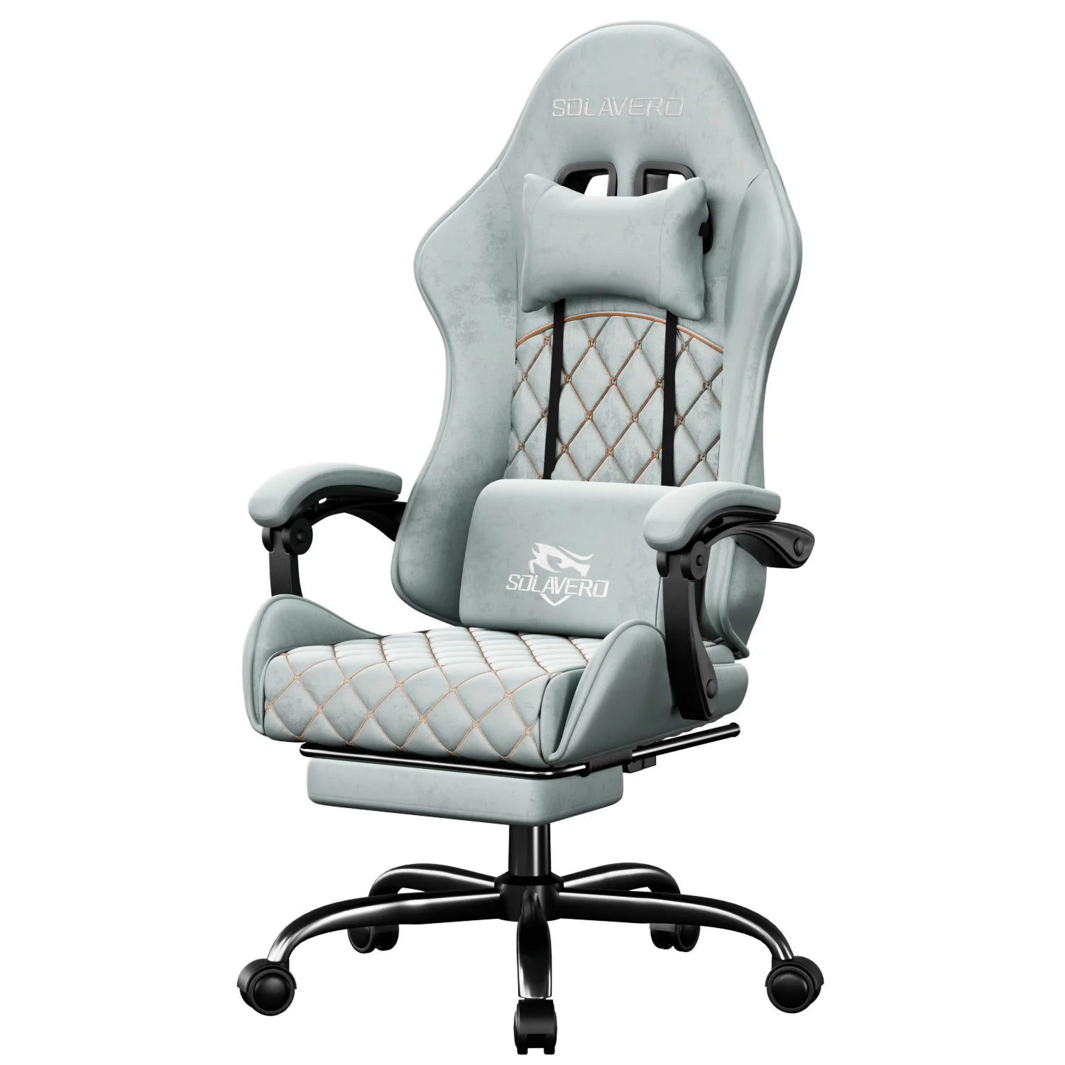 Massage Gaming Chair with 360°-Swivel and Headrest - ElectronAge