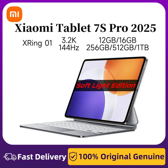 Xiaomi Pad 7S Pro 12.5 2025 12.5-inch Soft Edition 3.2K LCD Xuan Ring O1 Surge OS2 Processor 144 Hz Xiaomi HyperOS 2 System