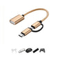 2-in-1 Micro USB USB C to USB3.0 OTG Cable Adapter New Condition Type C Male USB Female Converter MacBook Pro Charging Function