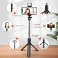 Roreta Portable Tripod Bluetooth Selfie Stick Retractable Multifunctional Phone Holde With Selfie light Wireless Remote