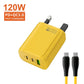 120w Fast Charging Dual Pd Ultra Quick Mobile Phone Charger Qc3.0 Usb Type C Chargers 3 Ports Wall Adapter Eu/us/uk Plug