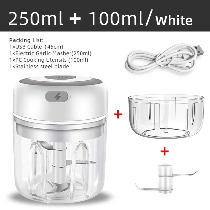 100ML/250ML Electric Meat Mincer Garlic Chopper - ElectronAge
