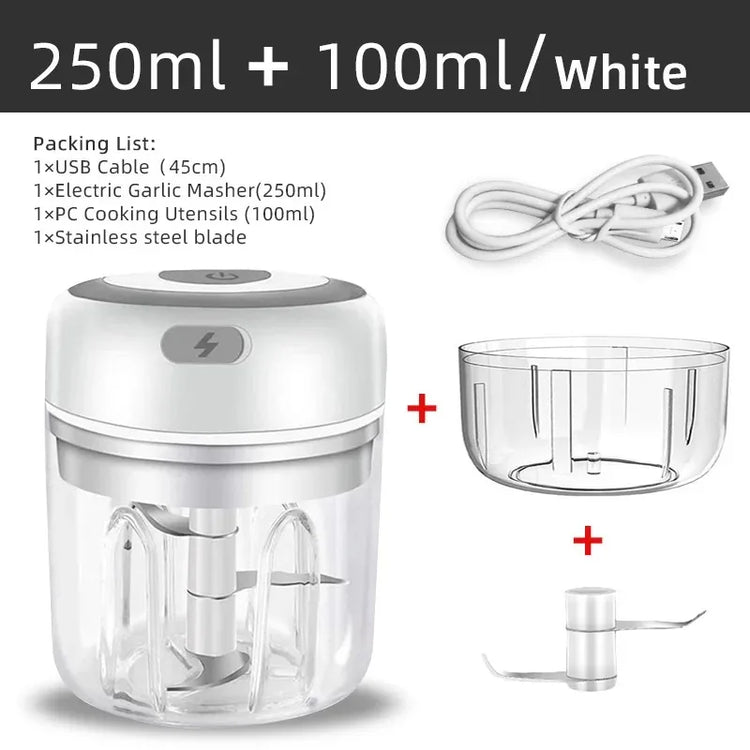 100ML/250ML Electric Meat Mincer Garlic Chopper - ElectronAge