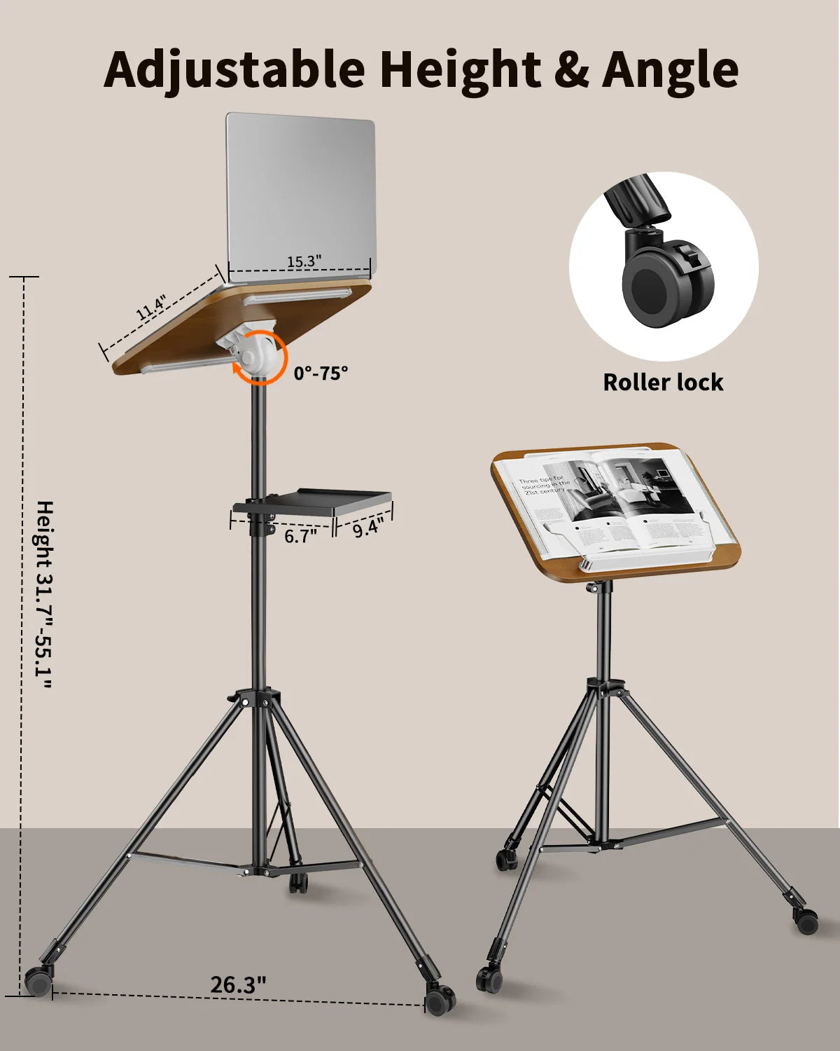 Oatsbasf Portable Laptop Tripod Floor Stand - ElectronAge