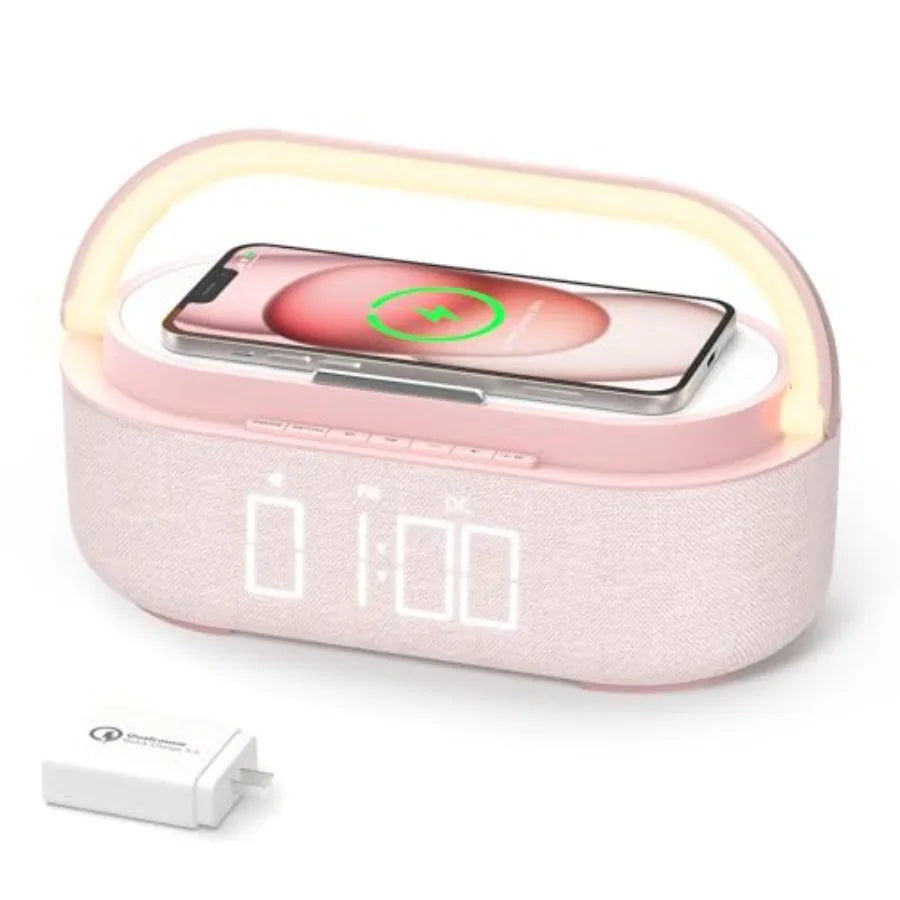 Bluetooth Speaker Alarm Clock with Wireless Charger - ElectronAge