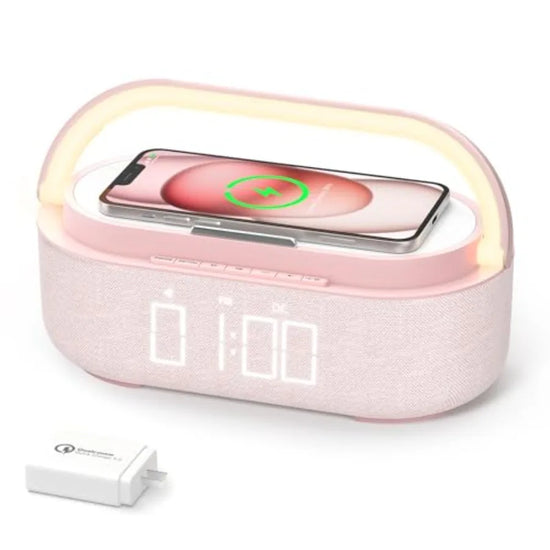 Bluetooth Speaker Alarm Clock with Wireless Charger - ElectronAge