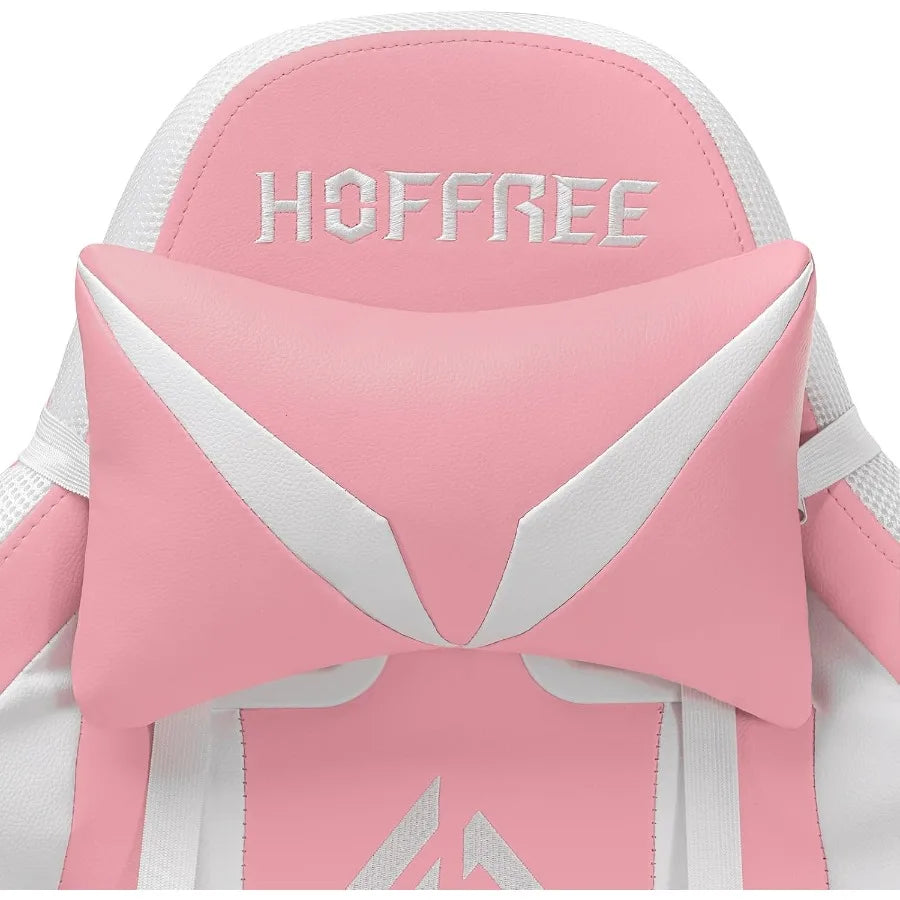 Pink Gaming Chair with Speakers and Led Lights - ElectronAge
