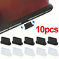 10pcs Silicone Anti-Dust Plugs for Type-C Mobile Phone Charging Ports