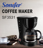 1.25L Electric Drip Coffee Maker 800W Household Coffee Machine 6 Cup Tea Coffee Pot Milk Coffee Maker for Gift 220V Sonifer