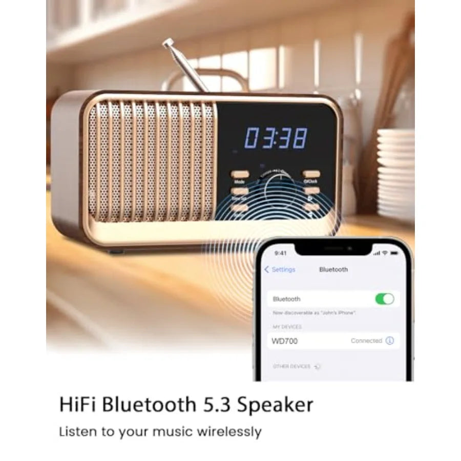 Alarm Clock Radio with Fast Wireless Charging - ElectronAge