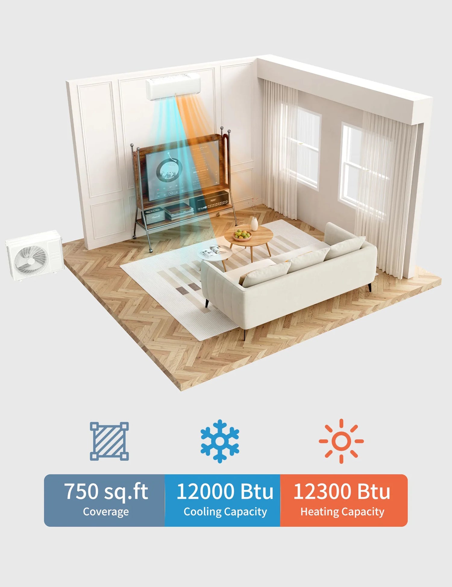 Acekool 12000 BTU 115V Mini Split Air Conditioner - ElectronAge