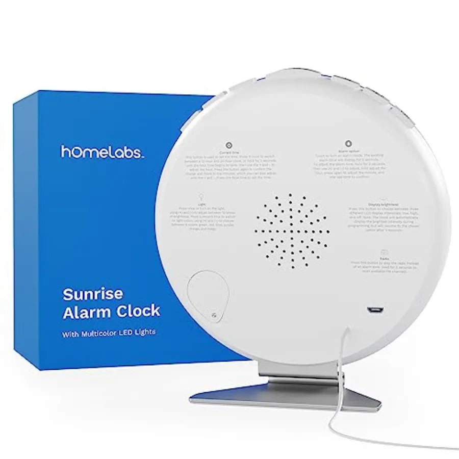 Sunrise Alarm Clock - Digital LED Clock with 6 Color Switch - ElectronAge