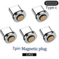 5PCS 7PIN Magnetic Cable Plug Round Fast Charging Adapter Tips for IPhone Samsung Huawei Xiaomi Red Mi OPPO Magnet Charger 2028