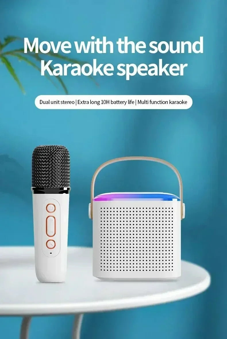 Mini Karaoke Machine LED Portable Bluetooth Speaker - ElectronAge