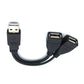 1 Male to 2 Female Extension Cord  USB 2.0 Splitter Y Cable Power Adapter Converter for PC Car Data Transmission Charging