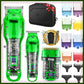 Professional Hair Clipper Trimmer Kit for Men with Travel Case, Rechargeable, LED Display, Green
