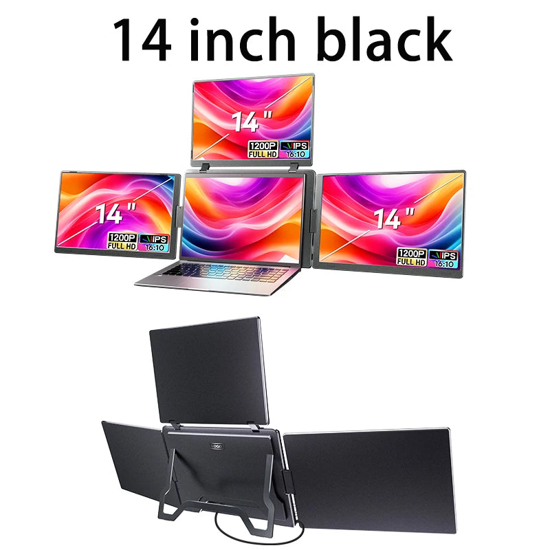 Triple Screen Portable LCD Backlit Monitor - ElectronAge