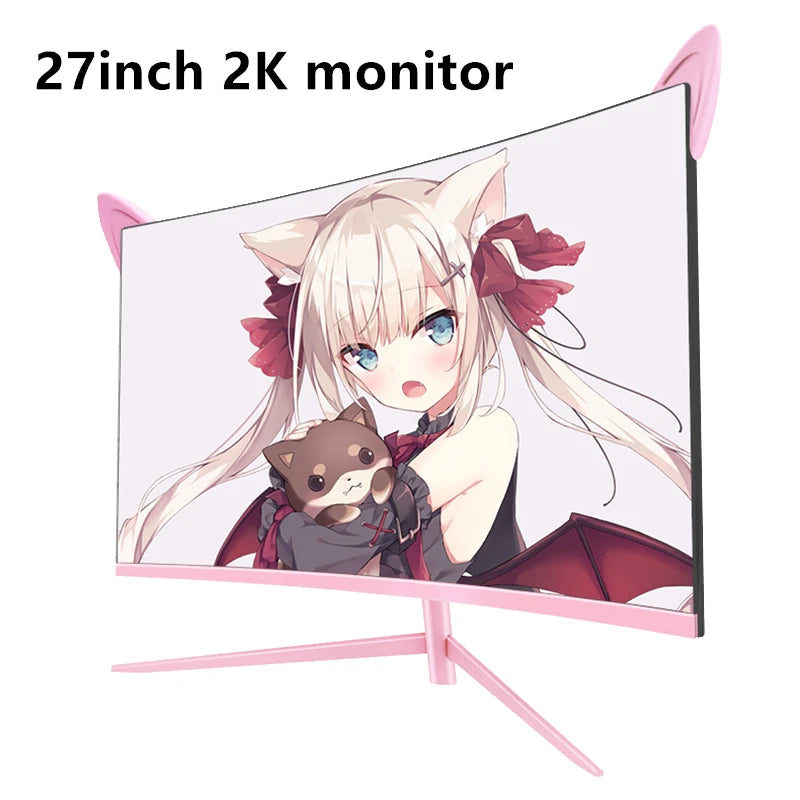 FYHXele 27inch Curved Pink Monitor - ElectronAge