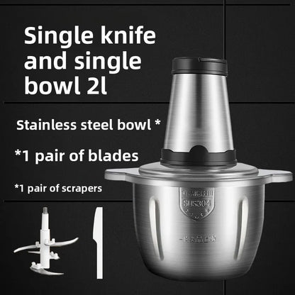 2L Electric Meat Grinder Food Chopper stainless-steel blades  Small Food Processor Removable Dicer 2 Speeds Meat Mincer