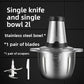2L Electric Meat Grinder Food Chopper stainless-steel blades  Small Food Processor Removable Dicer 2 Speeds Meat Mincer
