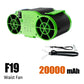 30000mAh Portable Waist Fan Strong Daul Airflow 7Speeds 11000RPM Rechargeable Clip on Fan for Outdoor Camping Fishing Max 32H