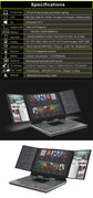 RAM 16G ROM 128G-1TB 16inch+10.5" +10.5" Three Screen Syncretism i5-1235U ultra Slim Aluminum Mechanical Backlit Keyboard LAPTOP