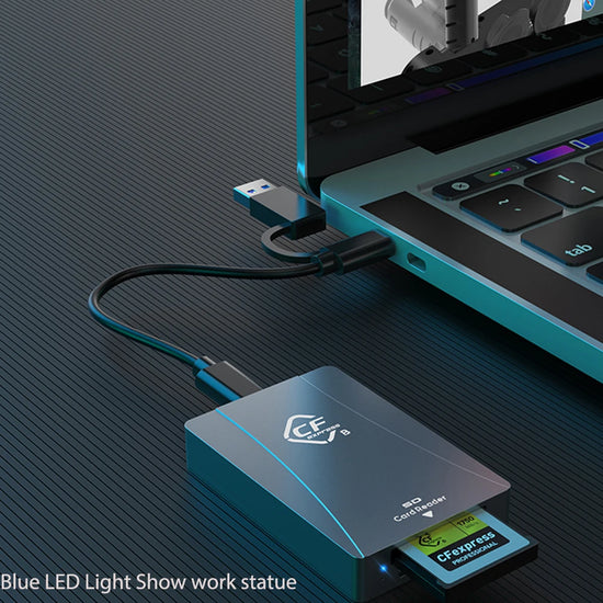 CFexpress Type B SD Card Reader USB 3.1 Gen 2 10Gbps Reader Aluminum CFexpress Memory Card Adapter Thunderbolt 3 Port Compatible
