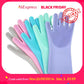 Silicone Dishwashing Gloves  - Heat Resistant & Scratch-Proof for Cleaning, Pet Bathing, Kitchen Tasks, Extra Long Cuff (G